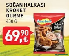 SUPERFRESH SOĞAN HALKASI KROKET GURME 450 G SUPERFRESH SOĞAN HALKASI KROKET GURME 450 G